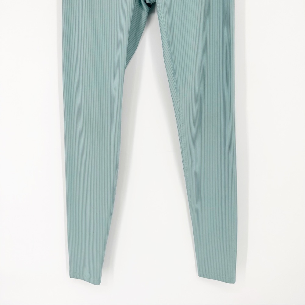 Girlfriend Collective Ribbed High Rise Compressive Legging in Mist - Picture 6 of 7